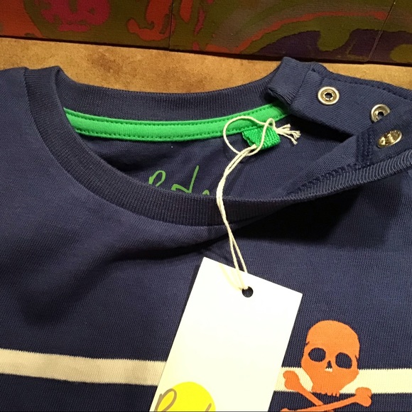 BODEN NWT AUTHENTIC BRETON STRIPES NAVY/WHITE 100% COTTON SKULL DESIGN TSHIRT - Picture 8 of 10